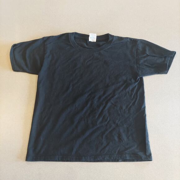 Jerzees Dri Power Shirt Youth Medium Plain Black Short Sleeve Tee - Picture 1 of 5